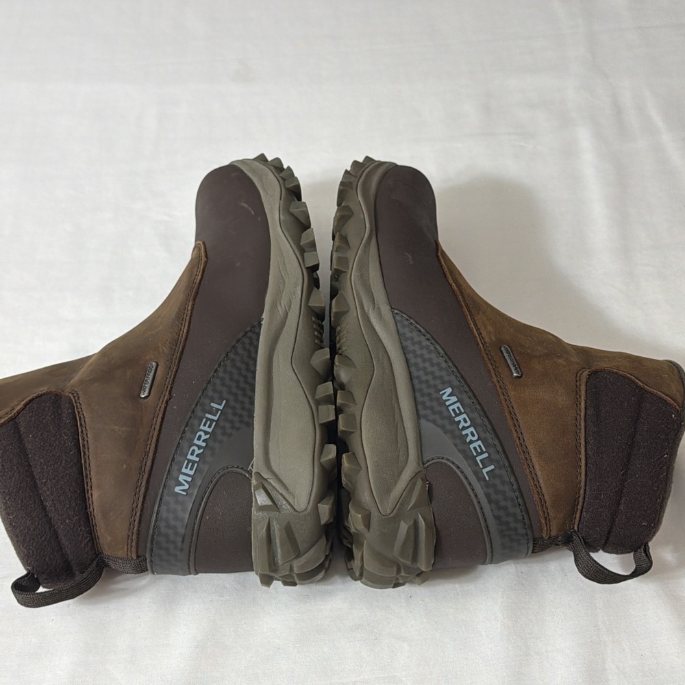 Merrell Thermo Kiruna Mid Zip Waterproof Boots Brown Clay Leather Women Sz 9 Fit - Picture 7 of 16
